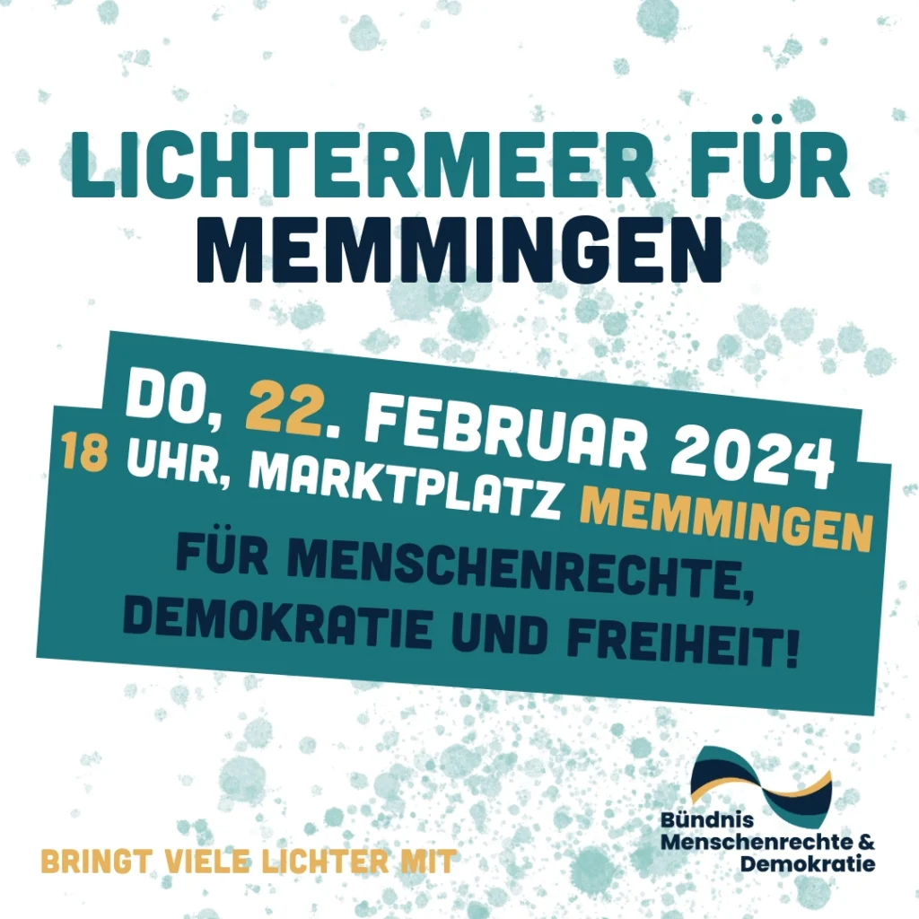 Text: Lichtermeer für Memmingen mit den Veranstaltungsdaten