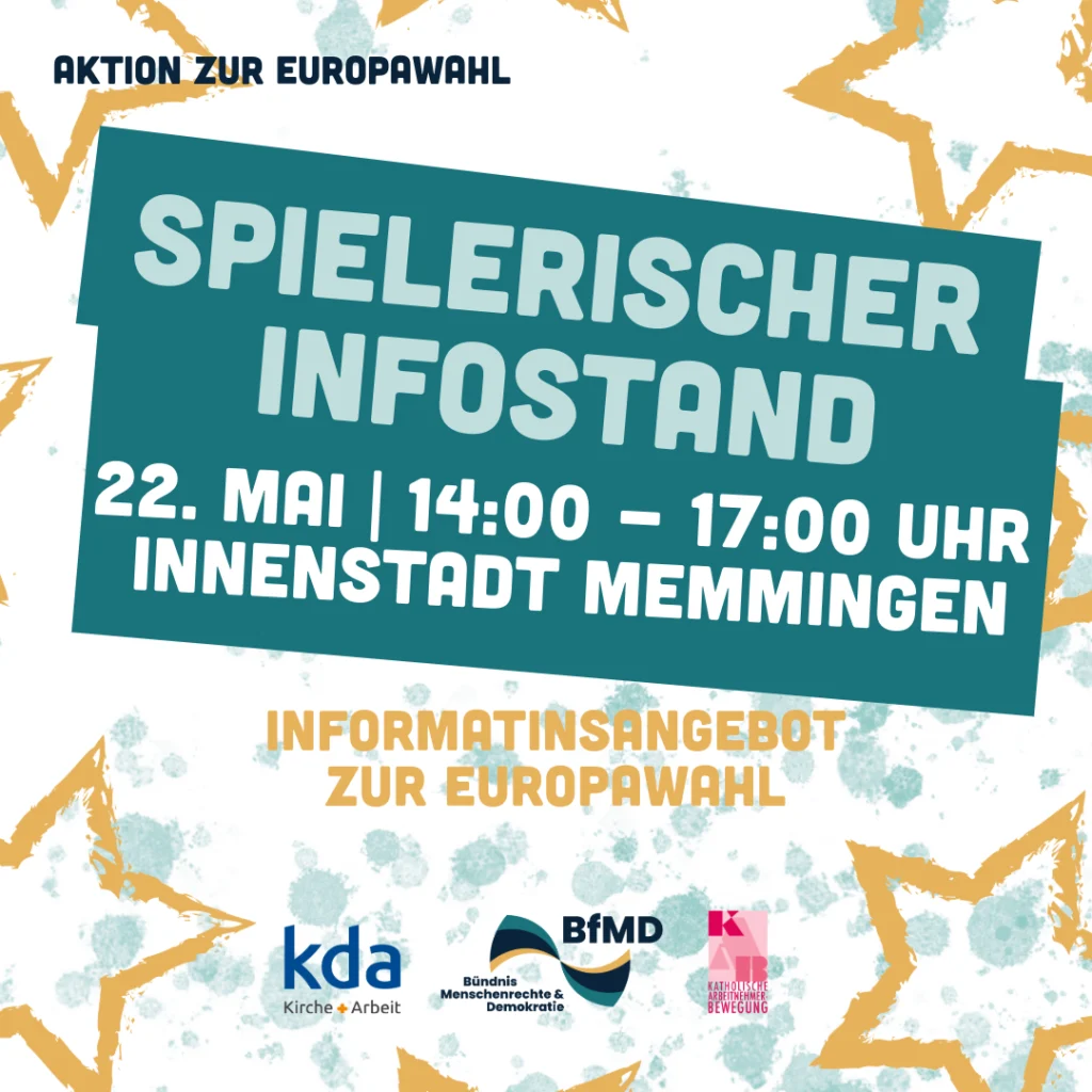 Spielerischer Infostand am 22. Mai von 14 bis 17 Uhr in der Innenstadt von Memmingen