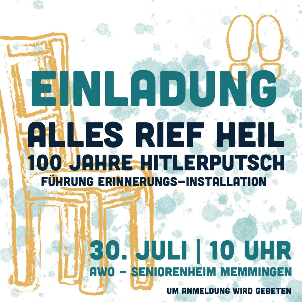 Einladung zur Führung Erinnerungs-Installation "Alles rief Heil - 100 Jahre Hitlerputsch"